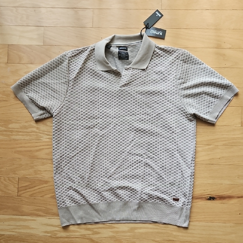 Buffalo David Bitton Textured Beige Polo Shirt